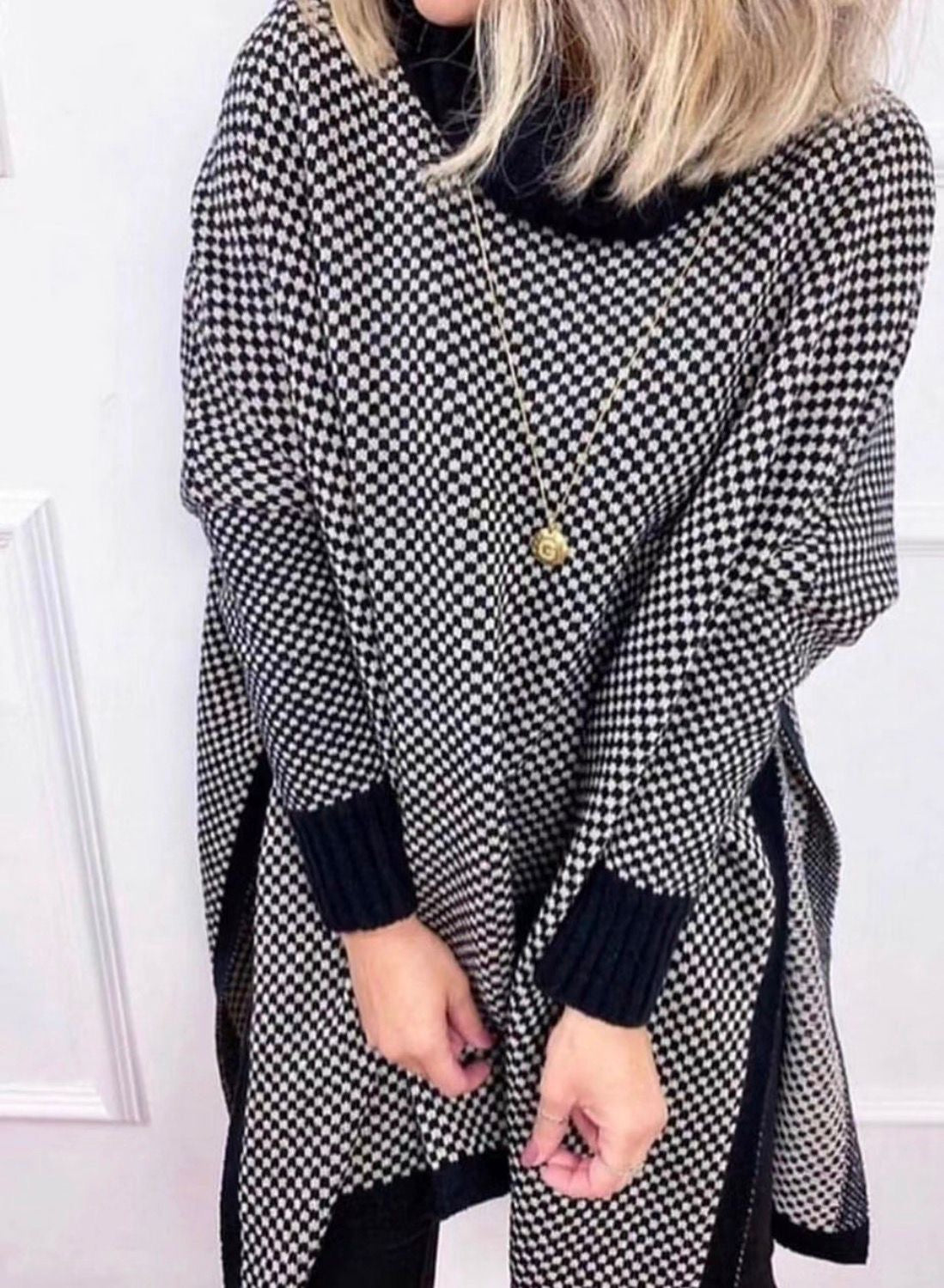 Poncho Xadrez Inverno Tamanho Único *Pacote: R$ 40 *Atacado: R$ 45